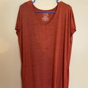 Burnt orange MIDI T-shirt style dress